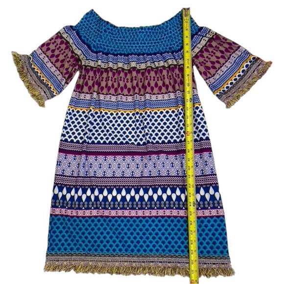 Trina Turk Emilia Dress Colorful Fringe Trim Beach - Picture 14 of 14